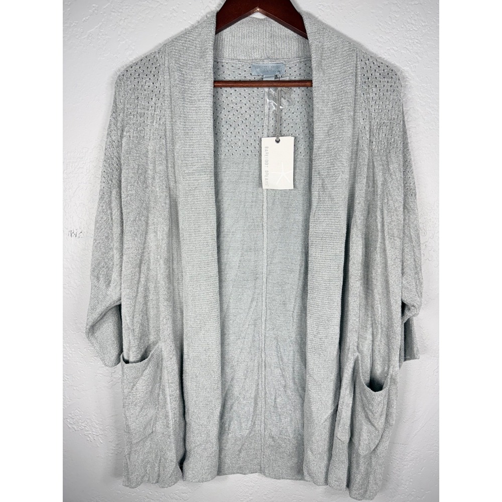 Barefoot Dreams CozyChic Ultra Lite Pointelle Cardigan Blue Ice XXS/XS BDWCU1900